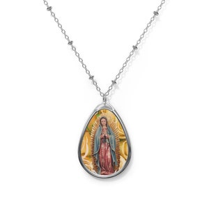 Catholic jewelry - Our Lady of Guadalupe - Brass pendant and necklace chain - Catholic gift idea - Virgin Mary - catholic pendant