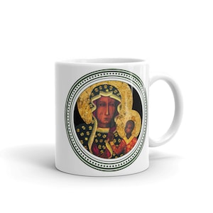 Black Madonna of Czestochowa - ceramic mug - devotional - catholic decor - religious home decor - Virgin Mary art