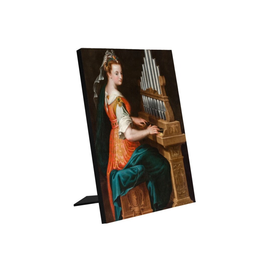 Religious Icons - St Cecilia Icon on Wood - Saint Cecilia Photo Panel ...