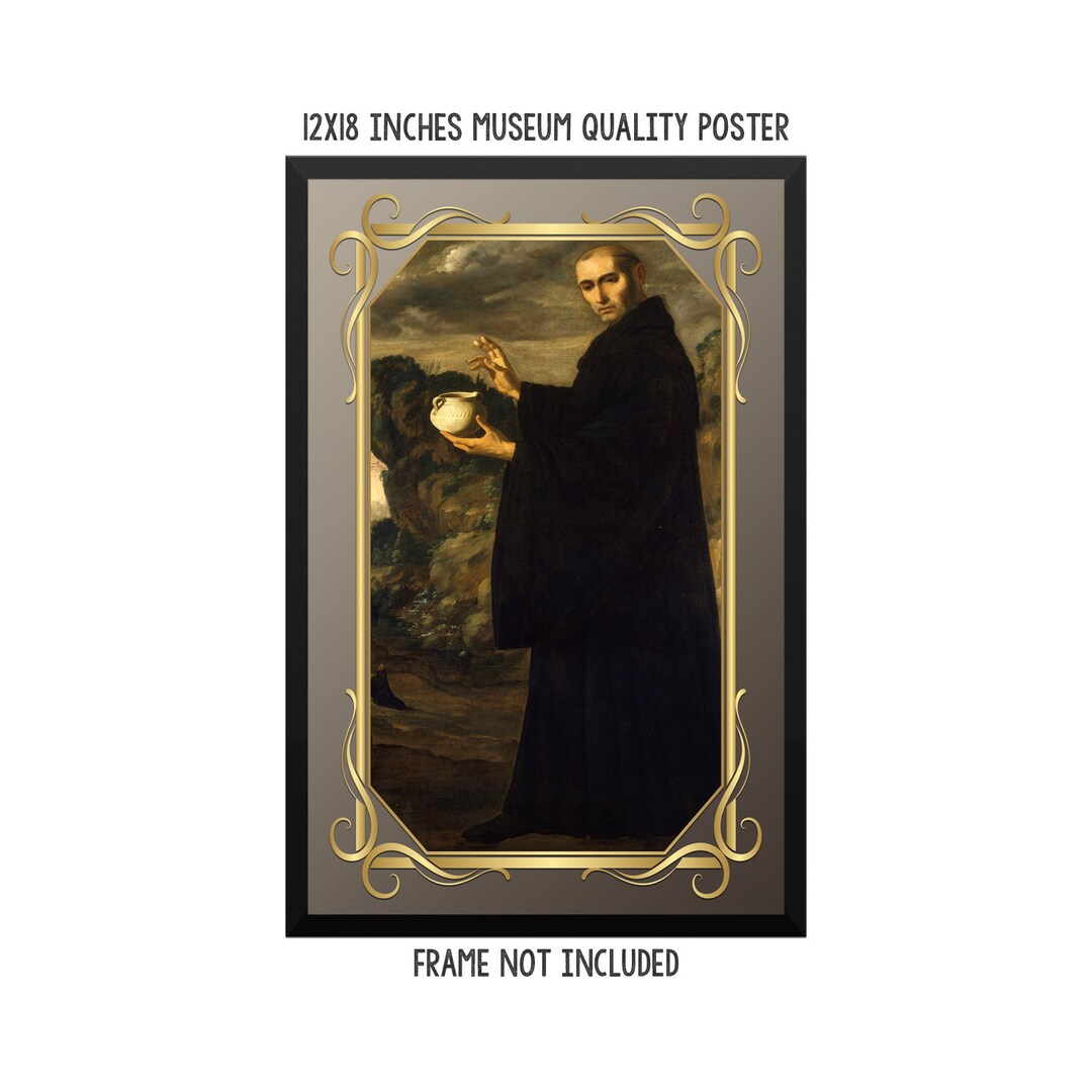 Saint Benedict Poster Museum Quality St Benedict of Nursia Art Print ...