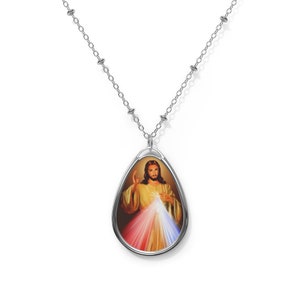 Catholic gifts - Merciful Jesus - Brass pendant and necklace chain - Divine Mercy Jesus - Religious gifts - catholic pendant