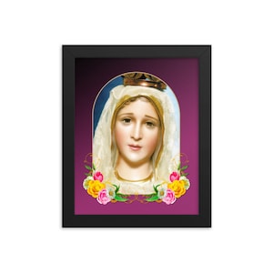Framed poster - Our Lady of Fatima - catholic wall art - religious gift idea - Virgin Mary Art Print with frame - holy art