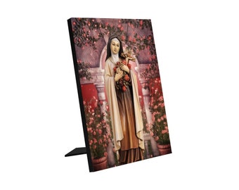 Religious icon - St Therese of Lisieux - Icon on wood - Saint Therese Photo Panel for Tabletop Display - Catholic Saints - Carmelites