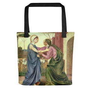 Jungfrau Maria Kunst - religiöse Tragetasche - Die Heimsuchung durch Evelyn De Morgan - katholisches Geschenk für sie - heilige Kunst