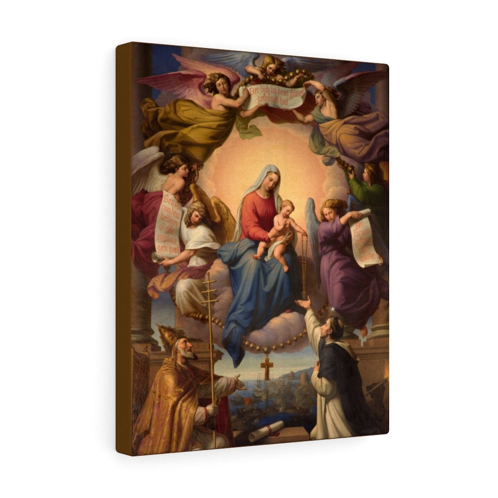 Religious Wall Art - Our Lady of the Rosary - Print on Canvas - Gallery ...