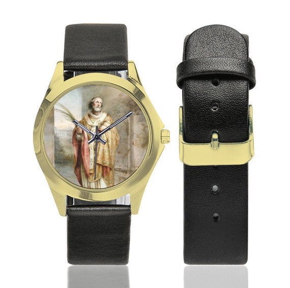 Saint Leo the Great Pope Unisex Leather Watch Wrist Watches St Leone Magno Religious Gift Holy Art Religious Watch Saints Etsy