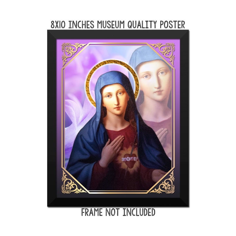 Unbeflecktes Herz Mariens katholisches Poster religiöse Wandkunst