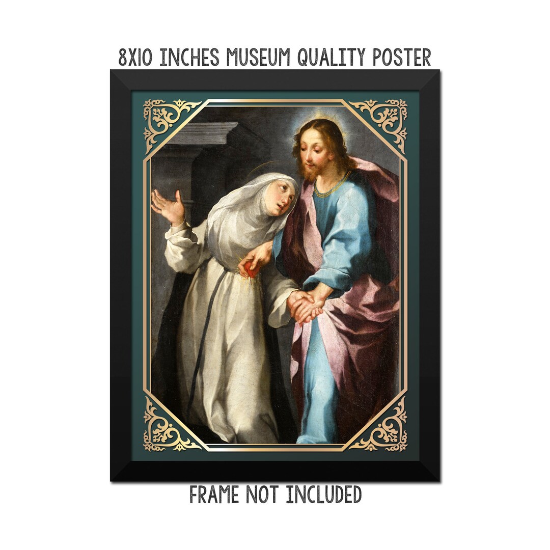 Christ Exchanging His Heart With Saint Catherine - Religious Art Print ...