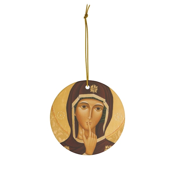 Catholic gift - Our Lady of Silence - Ceramic Ornaments - Christmas decor - Christmas gifts - Virgin Mary icon - Religious home decor