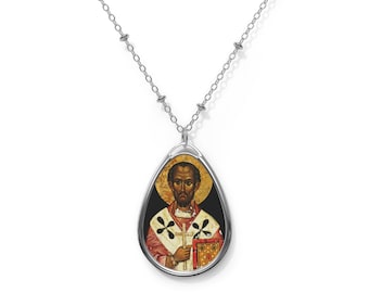 Religious gifts - Saint John Chrysostom - Religious necklace - Christian pendant - Sacred Art - Religious jewerly - Holy Art - Saints Art