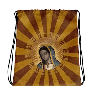 Kordelzug - Jungfrau von Guadalupe - katholische Geschenke - Beutel - Mutter Mary Tasche - Turnbeutel - katholische Geschenkidee