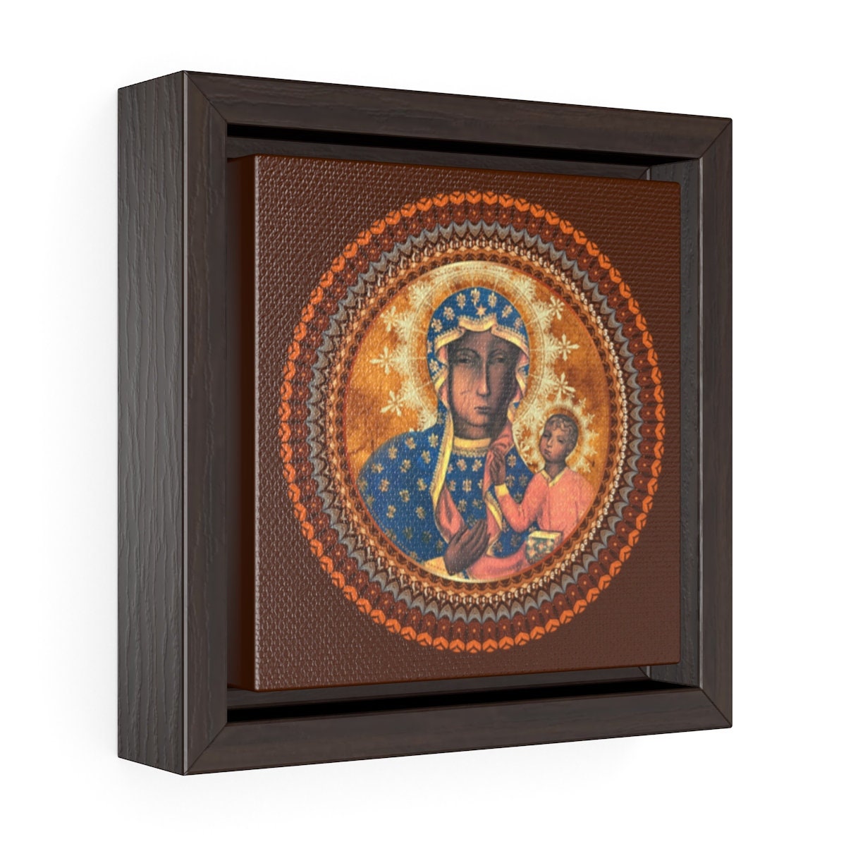 Religious Wall Art - Our Lady of Czestochowa - Framed Canvas - Black ...