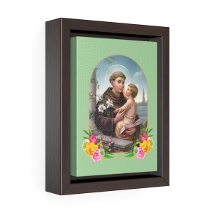 Religious Wall Art - Saint Anthony Of Padua - Framed Canvas - Catholic Wall Decor - Canvas Art Print - Catholic Saints - St Anthony
