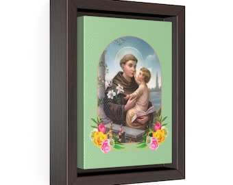 Tableau Vitrail Saint Antoine De Padoue - Art Mural Religieux 70x40cm - Neuf