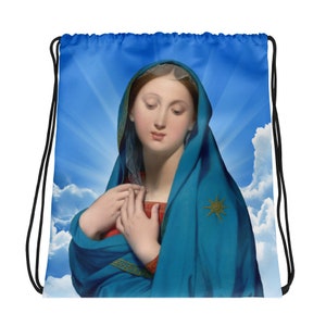Kordelzug - Marien Kunst - Katholische Taschen - Religiöses Geschenk für Sie - Katholische Kunst - Devotionalie