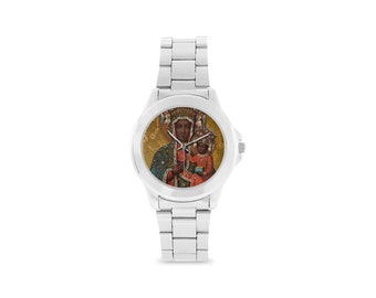 Religious Watch - Blessed Virgin of Czestochowa - Wrist Watch - Unisex Stainless Steel - Catholic gift - Christian gifts - Virgin Mary watch