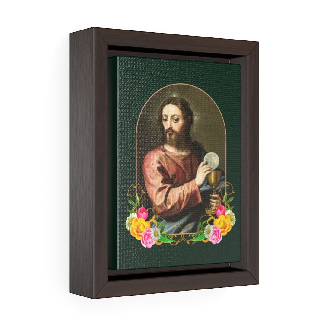 Religious Wall Art - Christ With the Holy Eucharist - Framed Canvas ...