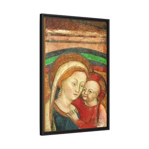 Papa Leão XIV, Nossa Senhora de Genazzano, tela fosca emoldurada de Nossa Senhora do Bom Conselho, arte de parede católica, ideia de presente católico, presente para fiéis