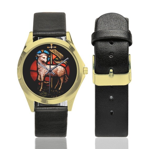 Agnus Dei - Unisex Leather Watch - Wrist Watch - Lamb of God  display picture 1