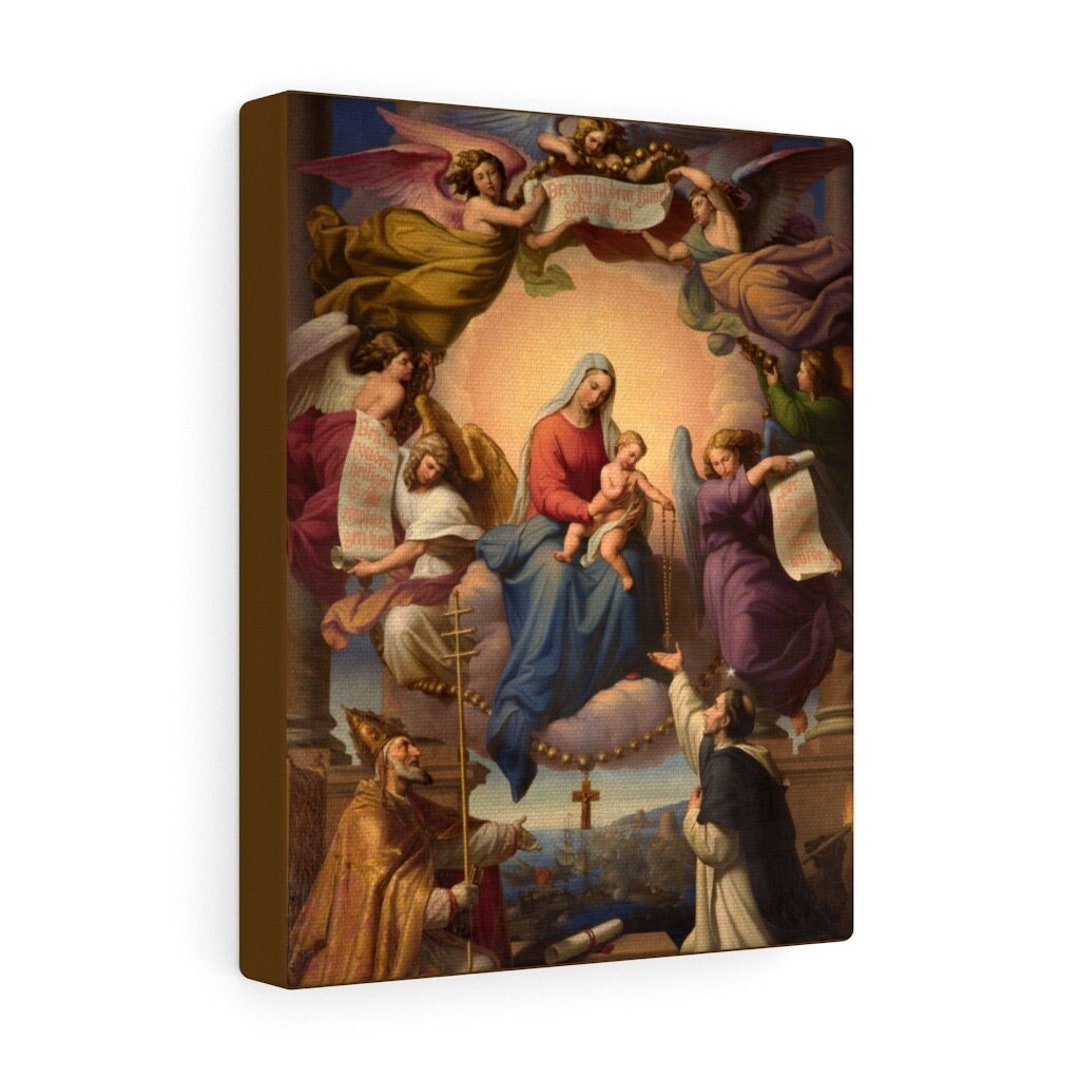 Religious Wall Art - Our Lady of the Rosary - Print on Canvas - Gallery ...