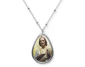 Saint Jude Thaddeus - Brass pendant - necklace chain - Catholic jewelry - Religious gift - Catholic Saints - St Jude the Apostle