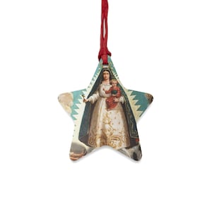 Wooden Ornaments - Virgin de la Caridad del Cobre - Virgin of Charity - Christmas ornament - Christmas gift - Tree - Wood Magnet