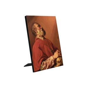 Saint Philip Neri - Religious Icon on wood - St Philip Neri Photo Panel for Tabletop Display - Catholic gifts - Catholic Saints - Religious