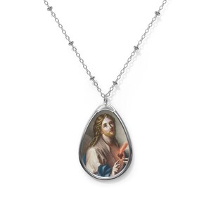 Catholic gifts - Sacred Heart of Jesus - Catholic necklace - Religious pendant - Devotional jewelry - Religious pendants - Catholic Saints