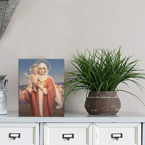 Our Lady of Palestine - TableTop Glossy Panel - HQ - Religious decor - Catholic Art - Virgin Mary and Child Jesus - Devotional gifts