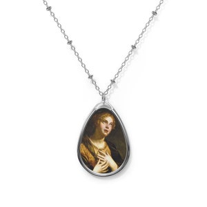 Catholic gift - Saint Agatha of Sicily - Brass pendant and necklace chain - Catholic jewelry - Religious gifts - catholic pendant