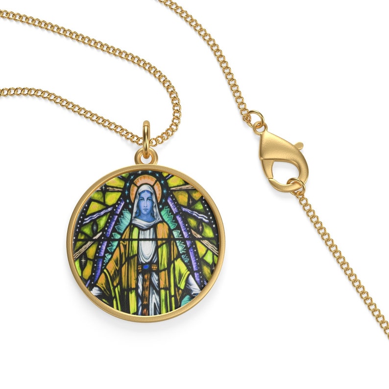 Catholic Jewelry Our Lady Of Graces Religious Pendant With Image 0