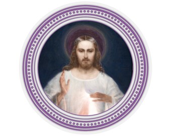 Divine Mercy Jesus - Catholic Sticker - Jesus of Vilnius - Religious Stickers - Holy Art - Faith - Misericordia