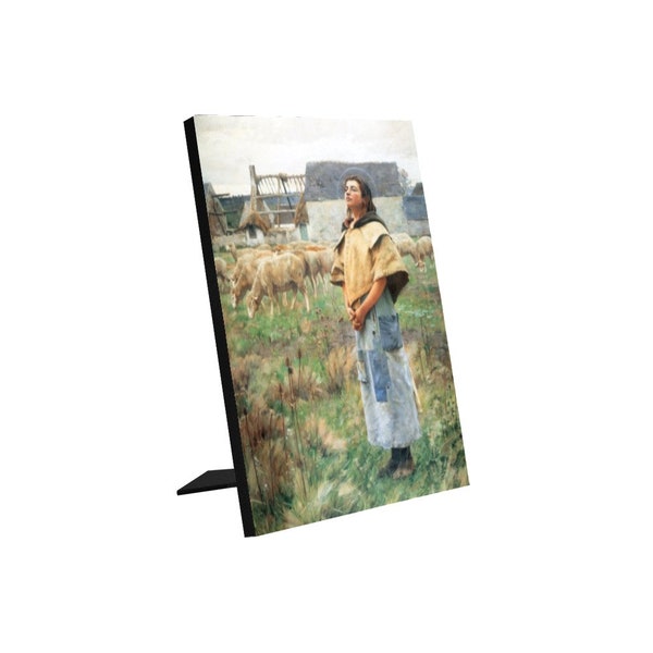 Religious icons - Saint Genevieve of Paris Icon on wood - St Genevieve - Photo Panel for Tabletop Display 6"x8" - French Saints