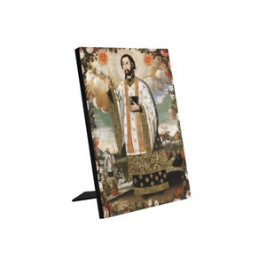 Catholic gifts - St Francis Xavier - Christian Icon on wood - Saint Francis Xavier Photo Panel for Tabletop Display - Saints Art - Jesuits