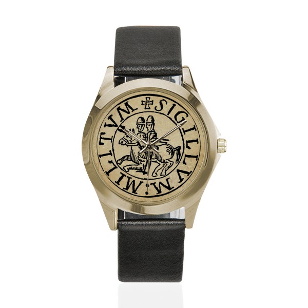 Knights Templar - Unisex Leather Watch - Templar Seal - wrist watch - Knight - Templars Seal - watches - gift for him - gift for her