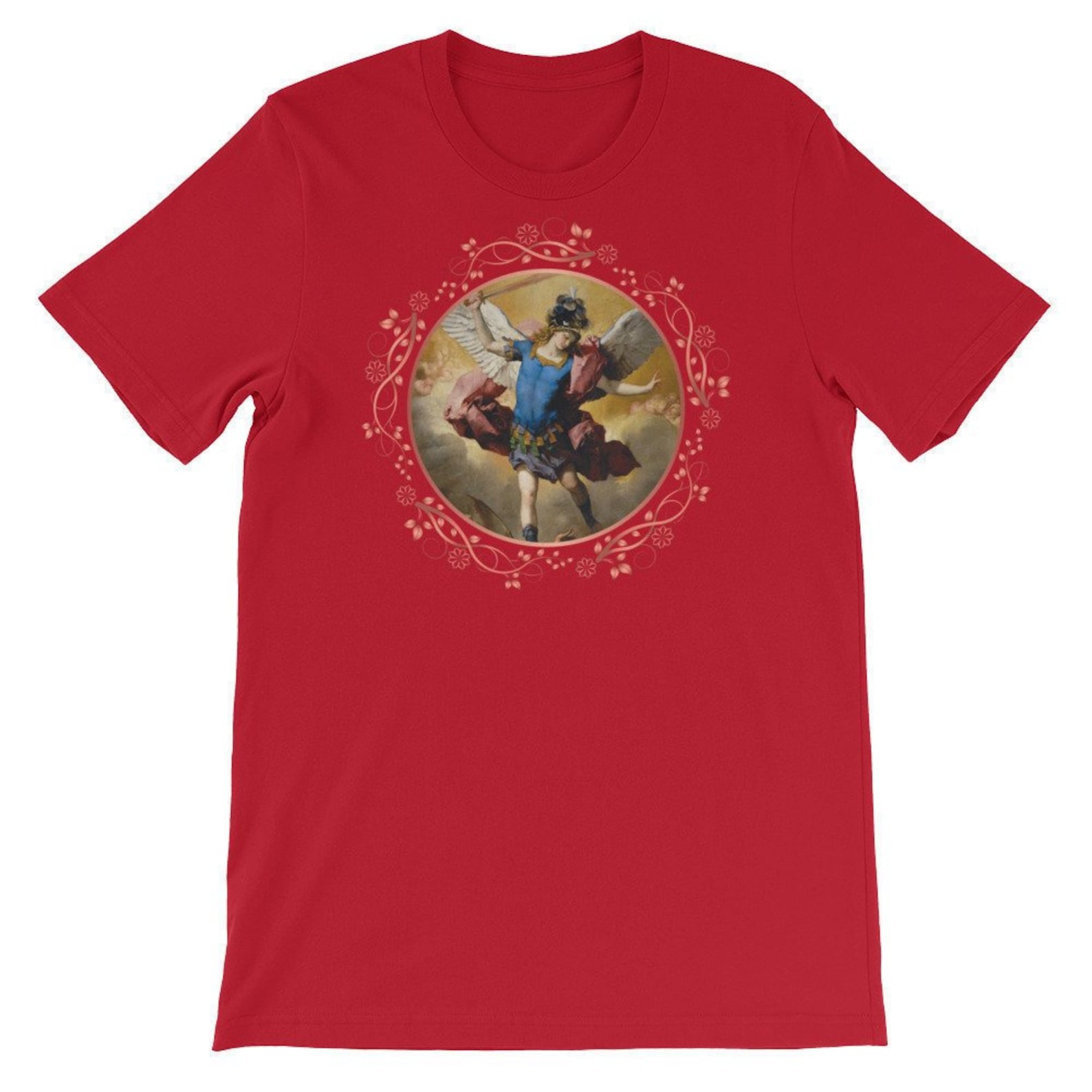 SAINT MICHAEL Vintage T Shirt Rainbow Apple Print Loose Short Sleeve main image 1