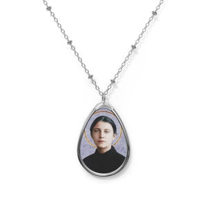 Catholic gift - Saint Gemma Galgani - Brass pendant and necklace chain - Catholic jewelry - Religious gifts - catholic pendant
