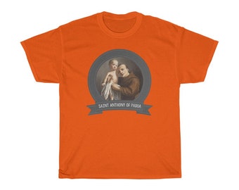 Catholic gifts - Unisex T Shirt 9 colors - Saint Anthony of Padua - Unisex Heavy Cotton Tee - St Anthony - Religious shirts