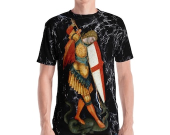Saint Michael the Archangel Men's T-shirt - St Michael shirt - holy art - angels - religious gift for him - sacred art