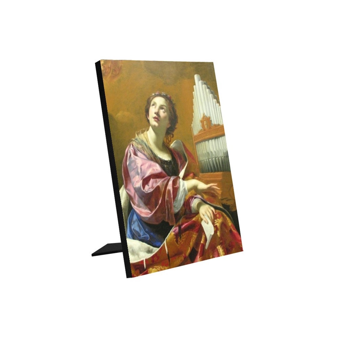 Religious Gifts - Saint Cecilia Icon on Wood - St Cecilia Photo Panel ...