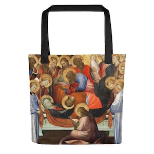 Christliche Kunst - Tragetasche - Entschlafung der Jungfrau Maria - Jungfrau Maria Ikone - religiöse Geschenke - christliche Geschenke - Ikonen