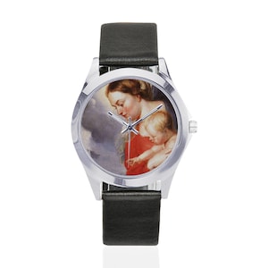 Catholic gifts - Unisex Leather Watch - Madonna and Child by Rubens - wrist watch - Watches - religious gift idea - Virgin Mary and Jesus