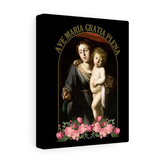 Catholic Wall Art - Our Lady Of Rosary By Caravaggio - Canvas Gallery Wraps - Museum Quality - Virgin Of The Rosary - religious wall art
