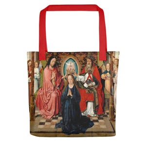 Religiöse Tragetasche - Die Krönung der Jungfrau Maria durch die Heilige Dreifaltigkeit - katholische Taschen Serie von TerryTiles