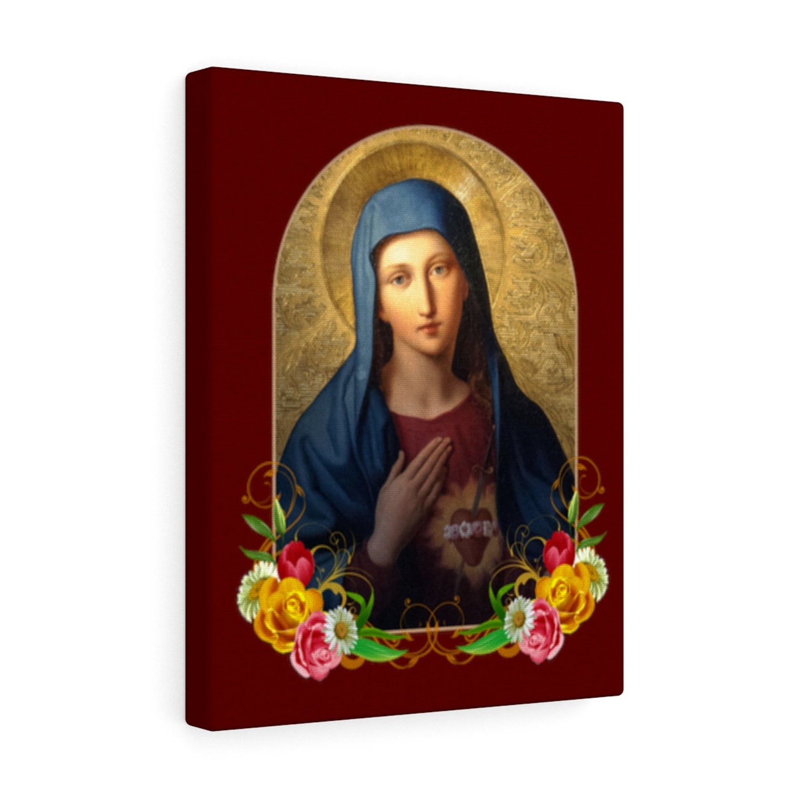 Catholic Wall Art Canvas the Immaculate Heart of the Etsy