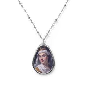 St Jadwiga of Poland - Catholic pendant - Religious necklace - chain - Catholic jewelry - Religious gift - Catholic Saints - Brass pendant