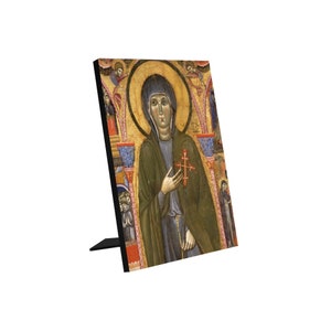 Catholic gifts - St Clare of Assisi - Christian Icon on wood - Saint Clare of Assisi Photo Panel for Tabletop Display - Saints Art - Holy