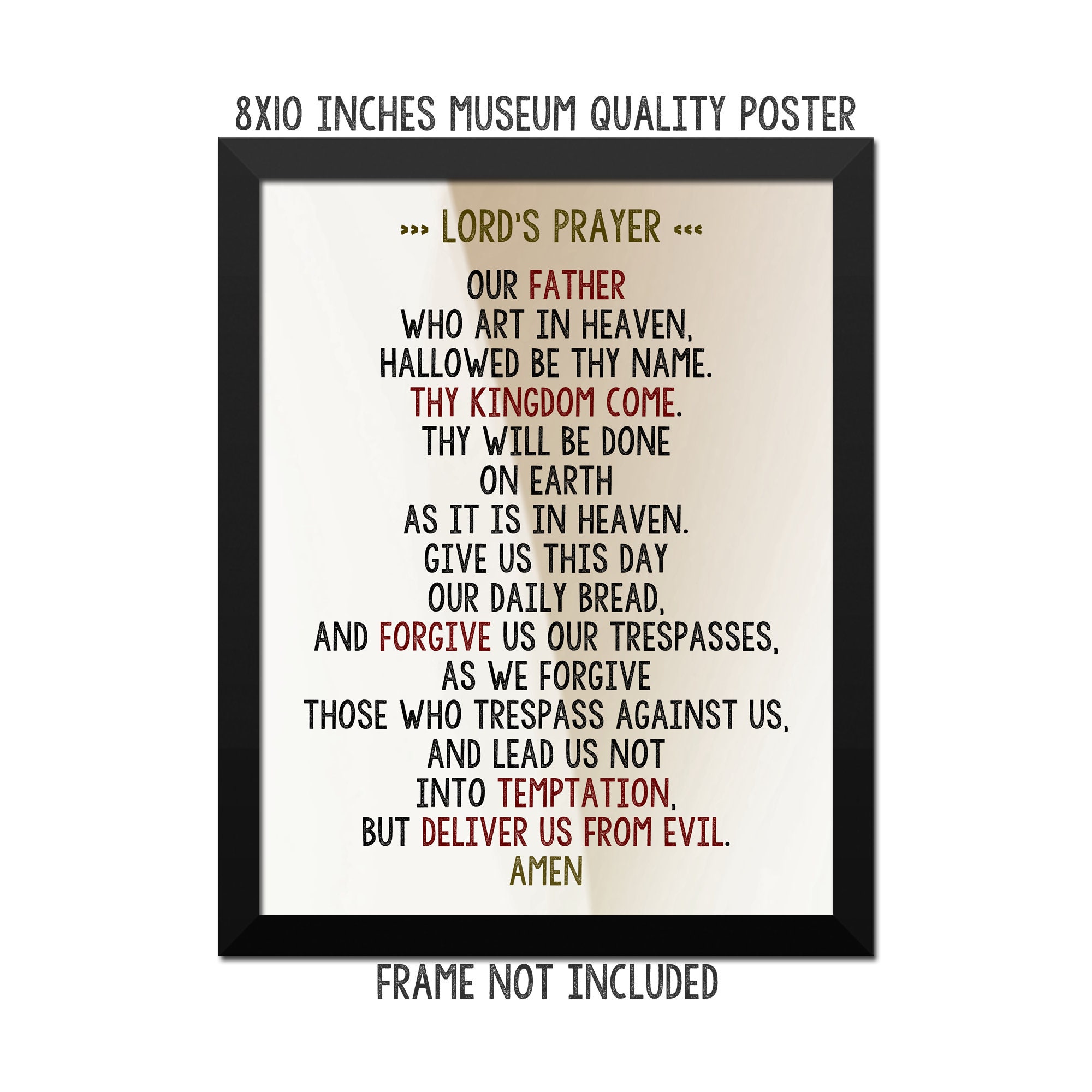 Lord's Prayer - Pater Noster - Art Print - Poster - Catholic Prayer ...