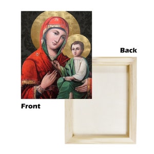 Religious Icon on Wood - Theotokos - Madonna and Child Icon - Wood Print - Religious wall art - Catholic decor - Religious art