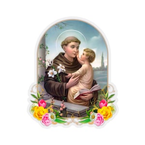 Saint Anthony of Padua - Catholic Saints Stickers - Sticker - St Anthony - Padova - Saints Art
